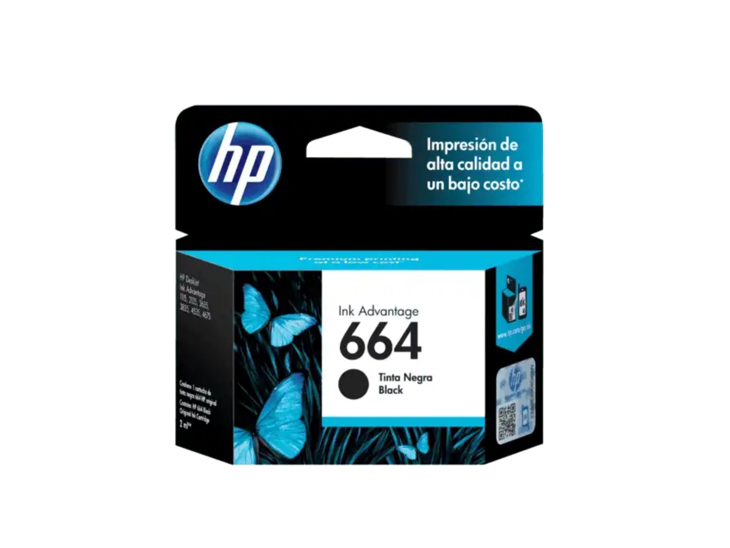 CARTUCHO DE TINTA HP 664 BLACK (F6V29AL) 1115/2135/3635/4535/4675